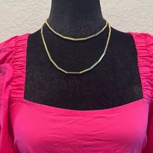 Marlyn Schiff Gold Tone
Long/Double Necklace NWOT